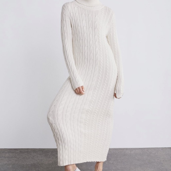 cable knit dress zara